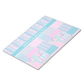 Rose, Schmetterlinge, Imitate Patchwork Notepad, J Notizblock (angewinkelt)