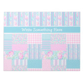 Rose, Schmetterlinge, Imitate Patchwork Notepad, J Notizblock (Vorderseite)