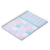 Rose, Schmetterlinge, Imitate Patchwork SpiralNote Notizblock (Linke Seite)