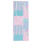 Rose Schmetterlinge Imitate Patchwork Weinbeutel Geschenktüte Für Weinflaschen (Rückseite)