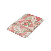 Rose Schmetterlinge Nahtlose Patchwork Badematte (Schrägansicht)