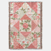 Rose Schmetterlinge Nahtlose Patchwork Decke (Vorderseite Vertikal)