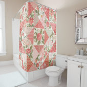 Rose Schmetterlinge Nahtlose Patchwork Duschvorhang (Beispiel)