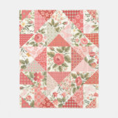 Rose Schmetterlinge Nahtlose Patchwork Fleecedecke (Vorderseite)