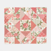 Rose Schmetterlinge Nahtlose Patchwork Fleecedecke (Vorderseite (Horizontal))