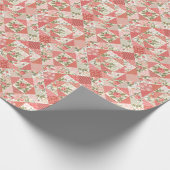 Rose Schmetterlinge Nahtlose Patchwork Geschenkpapier (Ecke)