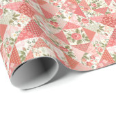 Rose Schmetterlinge Nahtlose Patchwork Geschenkpapier (Rolleneckpunkt)