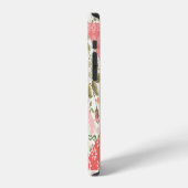 Rose Schmetterlinge Nahtlose Patchwork iPhone Hülle (Linke Seite)