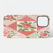 Rose Schmetterlinge Nahtlose Patchwork iPhone Hülle (Rückseite (Horizontal))