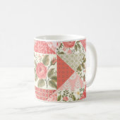 Rose Schmetterlinge Nahtlose Patchwork Kaffeetasse (VorderseiteRechts)