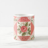 Rose Schmetterlinge Nahtlose Patchwork Kaffeetasse (Mittel)