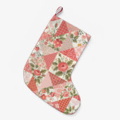 Rose Schmetterlinge Nahtlose Patchwork Kleiner Weihnachtsstrumpf (Vorderansicht (hängend))