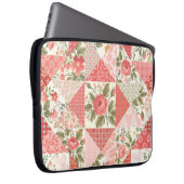 Rose Schmetterlinge Nahtlose Patchwork Laptopschutzhülle (Vorne Rechts)