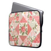 Rose Schmetterlinge Nahtlose Patchwork Laptopschutzhülle (Vorderseite Links)