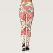 Rose Schmetterlinge Nahtlose Patchwork Leggings (Rückseite)