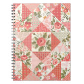 Rose Schmetterlinge Nahtlose Patchwork Notizblock (Vorderseite)