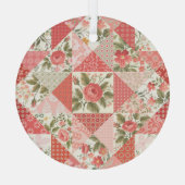 Rose Schmetterlinge Nahtlose Patchwork Ornament Aus Glas (Rückseite)