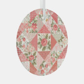 Rose Schmetterlinge Nahtlose Patchwork Ornament Aus Glas (Vorderseite Rechts)