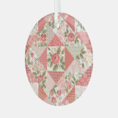 Rose Schmetterlinge Nahtlose Patchwork Ornament Aus Glas (Vorderseite links)