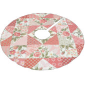Rose Schmetterlinge Nahtlose Patchwork Polyester Weihnachtsbaumdecke (Schrägansicht)