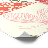 Rose Schmetterlinge Nahtlose Patchwork Poster (Ecke)
