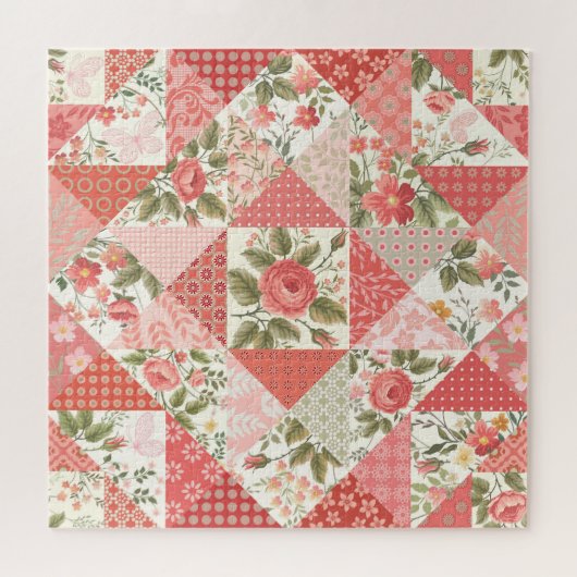 Rose Schmetterlinge Nahtlose Patchwork Puzzle (Horizontal)