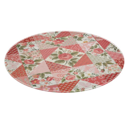 Rose Schmetterlinge Nahtlose Patchwork Schneidebrett (Ecke)
