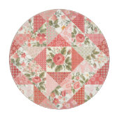 Rose Schmetterlinge Nahtlose Patchwork Schneidebrett (Vorderseite)