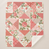 Rose Schmetterlinge Nahtlose Patchwork Sherpadecke (Vorderseite)