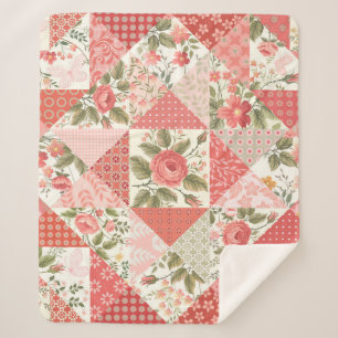 Rose Schmetterlinge Nahtlose Patchwork Sherpadecke