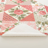 Rose Schmetterlinge Nahtlose Patchwork Sherpadecke (3/4)
