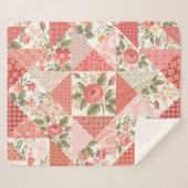 Rose Schmetterlinge Nahtlose Patchwork Sherpadecke (Vorderseite (Horizontal))