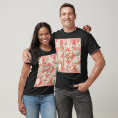Rose Schmetterlinge Nahtlose Patchwork T-Shirt (Unisex)