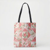Rose Schmetterlinge Nahtlose Patchwork Tasche (Vorderseite)