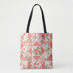 Rose Schmetterlinge Nahtlose Patchwork Tasche