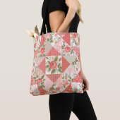 Rose Schmetterlinge Nahtlose Patchwork Tasche (Von Nahem)