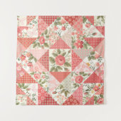 Rose Schmetterlinge Nahtlose Patchwork Wandteppich (Vorderseite (Horizontal))