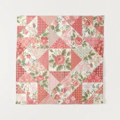 Rose Schmetterlinge Nahtlose Patchwork Wandteppich (Vorderseite)