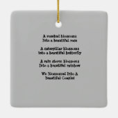 Rose Schmetterlinge & Regenbogen Vivid Keramikornament (Rückseite)