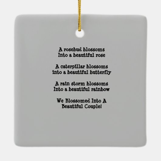 Rose Schmetterlinge & Regenbogen Vivid Keramikornament (Rückseite)