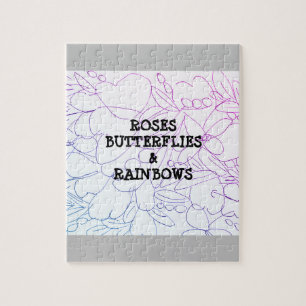 Rose Schmetterlinge & Regenbogen Vivid Puzzle
