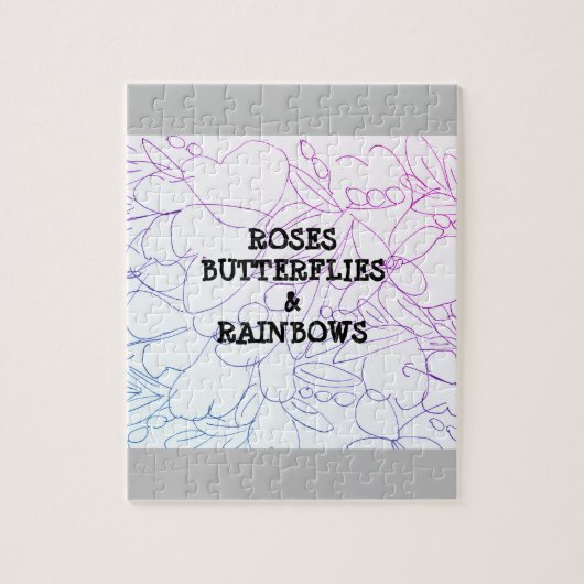 Rose Schmetterlinge & Regenbogen Vivid Puzzle (Vertikal)