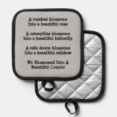 Rose Schmetterlinge & Regenbogen Vivid Topflappen (Vorderseite/Rückseite)