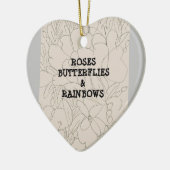 Rose Schmetterlinge und Regenbogen Keramik Ornament (Links)