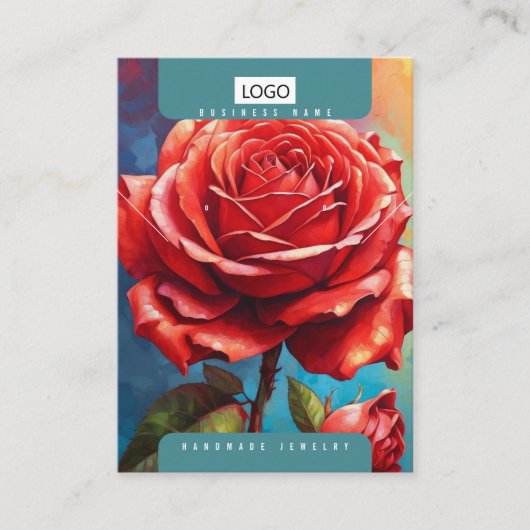 Rose Schmuck Ohrringe - Netzklace-Display-Karte Visitenkarte (Vorderseite)