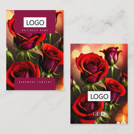 Rose Schmuck Ohrringe - Netzklace-Display-Karte Visitenkarte (Vorne/Hinten)