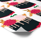 Rose Schokoladenkuchen - Funny Chocolate Lover Ges Poster (Ecke)