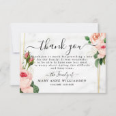 Rose Schöne Begräbniskost Dankeschön Karte (Vorderseite)