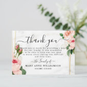 Rose Schöne Begräbniskost Dankeschön Karte (Stehend Vorderseite)