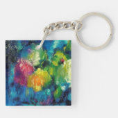 Rose, schöne Kunstmalerei Schlüsselanhänger (Rückseite)